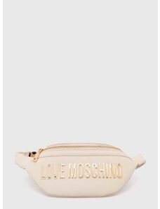 Τσάντα φάκελος Love Moschino χρώμα: μπεζ