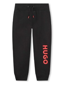 Παιδικό φούτερ HUGO χρώμα: μαύρο