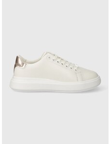 Δερμάτινα αθλητικά παπούτσια Calvin Klein CUPSOLE LACE UP LEATHER χρώμα: άσπρο, HW0HW01987