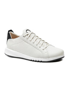 Geox U Aerantis A White/Black Ανδρικά Ανατομικά Δερμάτινα Sneakers Λευκά (U357FA 00046 C0404)