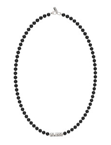 GUESS STEEL EDGY STYLES JUMN04058JWSTBKT/U Μαύρο Κολιέ Με Ασημένιο Λογότυπο