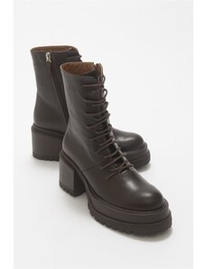 LuviShoes Tatia Brown Skin Genuine Leather Women's Boots