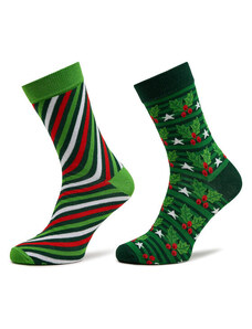 Σετ 2 ζευγάρια ψηλές κάλτσες γυναικείες Rainbow Socks