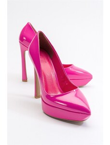 LuviShoes Peev Fuchsia Patent Leather Women's Heeled Shoes