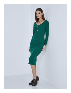 Celestino Ριπ φόρεμα με διακοσμητικά κουμπιά πρασινο σκουρο για Γυναίκα
