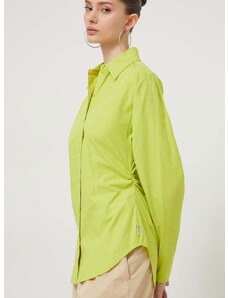 Βαμβακερό πουκάμισο HUGO χρώμα: πράσινο