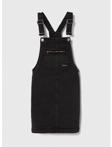 Παιδικό φόρεμα τζιν Pepe Jeans PINAFORE JR χρώμα: μαύρο