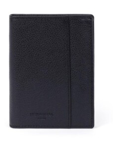 HEXAGONA Ανδρικό πορτοφόλι όρθιο με φερμουάρ σε μαύρο δέρμα 250NOR11 - 25011-01