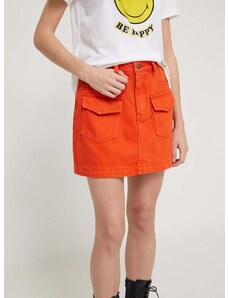Τζιν φούστα Desigual χρώμα: πορτοκαλί