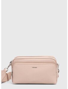 Τσάντα Calvin Klein χρώμα: μπεζ