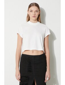 Βαμβακερό μπλουζάκι Rick Owens Cropped Small Level T-Shirt γυναικείο, χρώμα: άσπρο, DS01D1207.RN.11