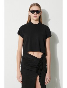Βαμβακερό μπλουζάκι Rick Owens Cropped Small Level T-Shirt γυναικείο, χρώμα: μαύρο, DS01D1207.RN.09