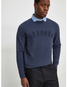 Βαμβακερή μπλούζα Barbour χρώμα: ναυτικό μπλε
