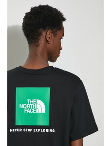 Βαμβακερό μπλουζάκι The North Face M S/S Redbox Tee ανδρικό, χρώμα: μαύρο, NF0A87NPYQI1