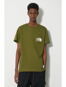 Βαμβακερό μπλουζάκι The North Face M Berkeley California Pocket S/S Tee ανδρικό, χρώμα: πράσινο, NF0A87U2PIB1