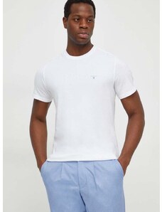 Βαμβακερό μπλουζάκι Barbour ανδρικά, χρώμα: άσπρο