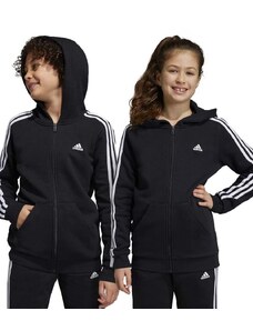 Παιδική μπλούζα adidas U 3S FL FZ χρώμα: μαύρο, με κουκούλα