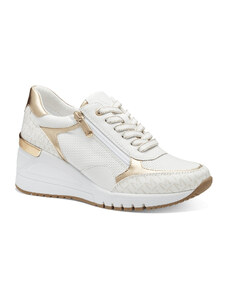 Marco Tozzi Vegan White/Gold Γυναικεία Ανατομικά Sneakers Λευκά/Χρυσά (2-23723-41 197)