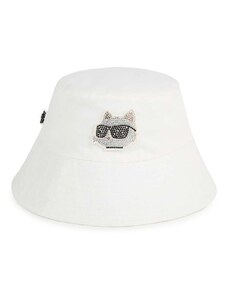 Παιδικό βαμβακερό καπέλο Karl Lagerfeld χρώμα: μπεζ