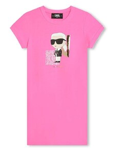 Παιδικό φόρεμα Karl Lagerfeld χρώμα: ροζ