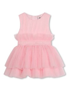 Φόρεμα μωρού Karl Lagerfeld χρώμα: ροζ