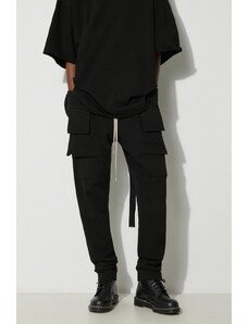 Βαμβακερό παντελόνι Rick Owens Knit Pants Creatch Cargo Drawstring χρώμα: μαύρο, DU01D1376.RIG.09