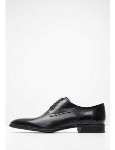 Ανδρικά Παπούτσια Δετά Z7513.Linear Μαύρο Δέρμα Boss shoes