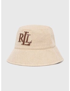 Βαμβακερό καπέλο Lauren Ralph Lauren χρώμα: μπεζ