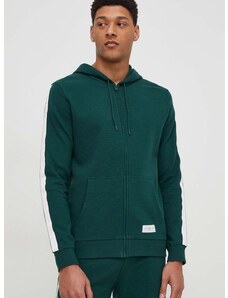 Βαμβακερό φούτερ Tommy Hilfiger χρώμα: πράσινο, με κουκούλα