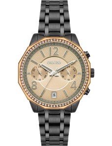 BREEZE Crystal Dual Time - 812451.2, Rose Gold case with Stainless Steel Bracelet
