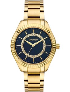 BREEZE Magnificent Crystals - 212471.3, Gold case with Stainless Steel Bracelet