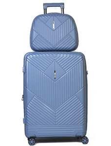 Σετ βαλίτσα μεσαία και Beauty case σε σιέλ χρώμα Airtex 27LBL53M - 2753M-72