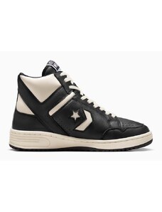 Δερμάτινα αθλητικά παπούτσια Converse Weapon Old Money Mid Vintage χρώμα: μαύρο, A04400C