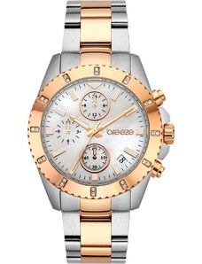 BREEZE Obsession Crystals Chronograph - 712461.5, Silver case with Stainless Steel Bracelet