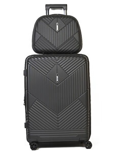 Σετ βαλίτσα μεσαία και Beauty case σε γκρί χρώμα Airtex 27GEY53M - 2753M-07