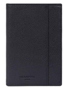 HEXAGONA Ανδρικό δερμάτινο πορτοφόλι δίφυλλο όρθιο μαύρο με RFID προστασία HDA99P - 25009-01