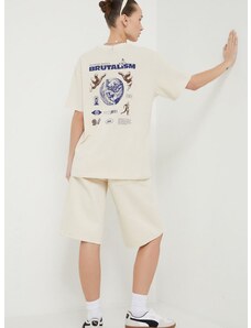 Βαμβακερό μπλουζάκι Kaotiko χρώμα: μπεζ