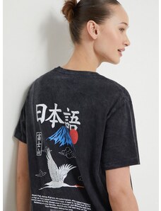 Βαμβακερό μπλουζάκι Kaotiko χρώμα: μαύρο