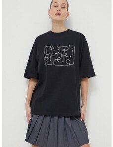Βαμβακερό μπλουζάκι Kaotiko χρώμα: μαύρο