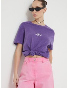 Βαμβακερό μπλουζάκι Kaotiko χρώμα: μοβ