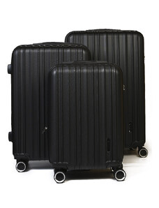 WORLDLINE Σετ βαλίτσες 3 τεμαχίων σε μαύρο από ABS & Polycarbon 27BLA52S - 2752SML-01