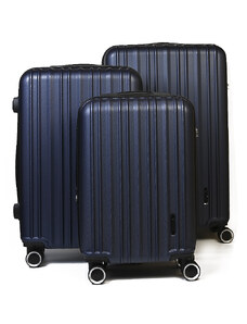 WORLDLINE Σετ βαλίτσες 3 τεμαχίων σε μπλέ από ABS & Polycarbon 27MAR52E - 2752SML-03