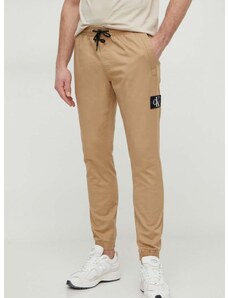 Παντελόνι Calvin Klein Jeans χρώμα: μπεζ