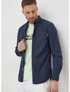 Βαμβακερό πουκάμισο Pepe Jeans Prince ανδρικό, χρώμα: ναυτικό μπλε