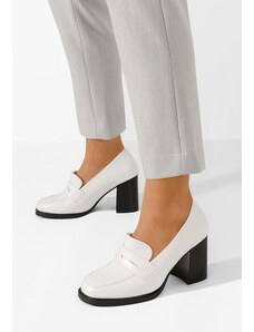 Zapatos Μοκασίνια με τακουνι Genesis λευκά