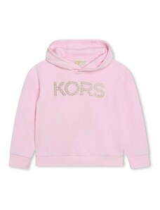 Παιδική βαμβακερή μπλούζα Michael Kors χρώμα: ροζ, με κουκούλα