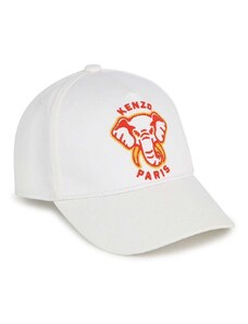 Παιδικό βαμβακερό καπέλο μπέιζμπολ Kenzo Kids χρώμα: άσπρο