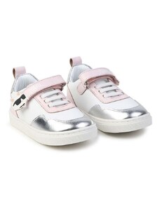 Παιδικά δερμάτινα αθλητικά παπούτσια Karl Lagerfeld χρώμα: γκρι
