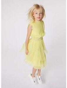 Παιδικό φόρεμα Karl Lagerfeld χρώμα: κίτρινο