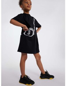 Παιδικό βαμβακερό φόρεμα Marc Jacobs χρώμα: μαύρο
